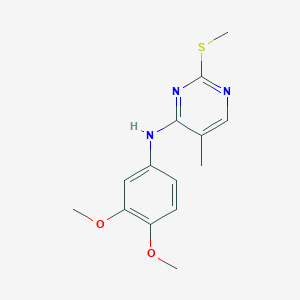 molecular formula C14H17N3O2S B6442499 N-(3,4-dimethoxyphenyl)-5-methyl-2-(methylsulfanyl)pyrimidin-4-amine CAS No. 2640896-17-7