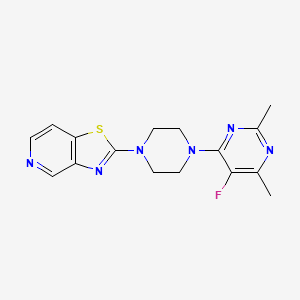 molecular formula C16H17FN6S B6442518 5-fluoro-2,4-dimethyl-6-(4-{[1,3]thiazolo[4,5-c]pyridin-2-yl}piperazin-1-yl)pyrimidine CAS No. 2640893-06-5