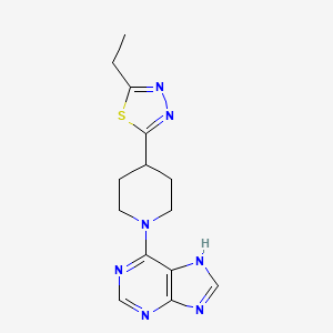 molecular formula C14H17N7S B6442527 6-[4-(5-ethyl-1,3,4-thiadiazol-2-yl)piperidin-1-yl]-9H-purine CAS No. 2549054-65-9
