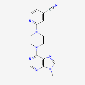 molecular formula C16H16N8 B6442545 2-[4-(9-methyl-9H-purin-6-yl)piperazin-1-yl]pyridine-4-carbonitrile CAS No. 2640896-62-2
