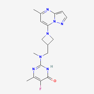 5-fluoro-6-methyl-2-{methyl[(1-{5-methylpyrazolo[1,5-a]pyrimidin-7-yl}azetidin-3-yl)methyl]amino}-3,4-dihydropyrimidin-4-one