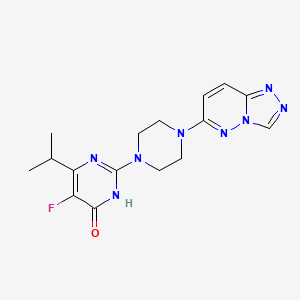 5-fluoro-6-(propan-2-yl)-2-(4-{[1,2,4]triazolo[4,3-b]pyridazin-6-yl}piperazin-1-yl)-3,4-dihydropyrimidin-4-one