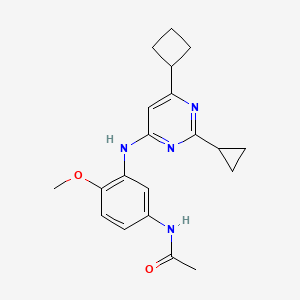 N-{3-[(6-cyclobutyl-2-cyclopropylpyrimidin-4-yl)amino]-4-methoxyphenyl}acetamide