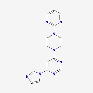 molecular formula C15H16N8 B6442592 4-(1H-imidazol-1-yl)-6-[4-(pyrimidin-2-yl)piperazin-1-yl]pyrimidine CAS No. 2640896-88-2