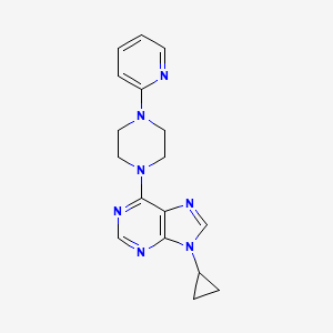 molecular formula C17H19N7 B6442618 9-cyclopropyl-6-[4-(pyridin-2-yl)piperazin-1-yl]-9H-purine CAS No. 2422370-14-5