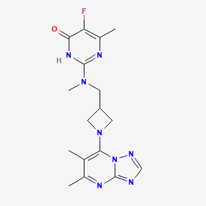 2-{[(1-{5,6-dimethyl-[1,2,4]triazolo[1,5-a]pyrimidin-7-yl}azetidin-3-yl)methyl](methyl)amino}-5-fluoro-6-methyl-3,4-dihydropyrimidin-4-one