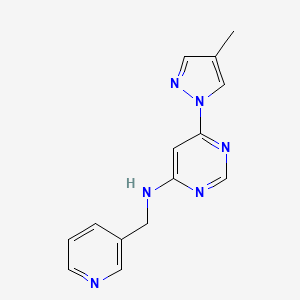 molecular formula C14H14N6 B6442657 6-(4-methyl-1H-pyrazol-1-yl)-N-[(pyridin-3-yl)methyl]pyrimidin-4-amine CAS No. 2549004-40-0