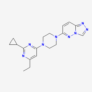 molecular formula C18H22N8 B6442677 2-cyclopropyl-4-ethyl-6-(4-{[1,2,4]triazolo[4,3-b]pyridazin-6-yl}piperazin-1-yl)pyrimidine CAS No. 2549002-94-8