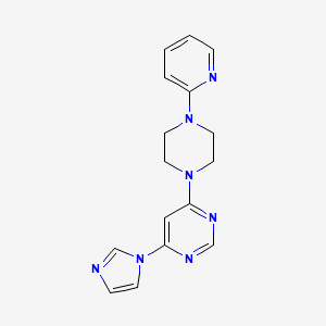 molecular formula C16H17N7 B6442685 4-(1H-imidazol-1-yl)-6-[4-(pyridin-2-yl)piperazin-1-yl]pyrimidine CAS No. 2640972-59-2