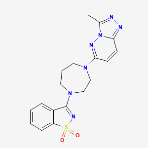 molecular formula C18H19N7O2S B6442687 3-(4-{3-methyl-[1,2,4]triazolo[4,3-b]pyridazin-6-yl}-1,4-diazepan-1-yl)-1??,2-benzothiazole-1,1-dione CAS No. 2548984-80-9