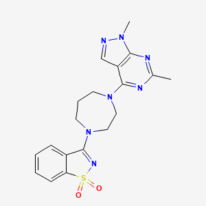 3-(4-{1,6-dimethyl-1H-pyrazolo[3,4-d]pyrimidin-4-yl}-1,4-diazepan-1-yl)-1??,2-benzothiazole-1,1-dione