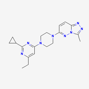 molecular formula C19H24N8 B6442706 2-cyclopropyl-4-ethyl-6-(4-{3-methyl-[1,2,4]triazolo[4,3-b]pyridazin-6-yl}piperazin-1-yl)pyrimidine CAS No. 2548988-33-4