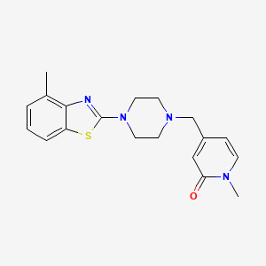 molecular formula C19H22N4OS B6442721 1-methyl-4-{[4-(4-methyl-1,3-benzothiazol-2-yl)piperazin-1-yl]methyl}-1,2-dihydropyridin-2-one CAS No. 2640958-80-9