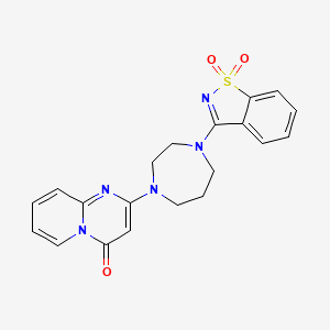molecular formula C20H19N5O3S B6442745 3-(4-{4-oxo-4H-pyrido[1,2-a]pyrimidin-2-yl}-1,4-diazepan-1-yl)-1??,2-benzothiazole-1,1-dione CAS No. 2549042-44-4