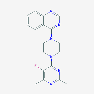 molecular formula C18H19FN6 B6442748 4-[4-(5-fluoro-2,6-dimethylpyrimidin-4-yl)piperazin-1-yl]quinazoline CAS No. 2640878-17-5