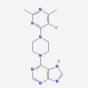 molecular formula C15H17FN8 B6442751 6-[4-(5-fluoro-2,6-dimethylpyrimidin-4-yl)piperazin-1-yl]-9H-purine CAS No. 2640972-43-4