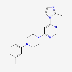 molecular formula C19H22N6 B6442758 4-(2-methyl-1H-imidazol-1-yl)-6-[4-(3-methylphenyl)piperazin-1-yl]pyrimidine CAS No. 2549029-99-2