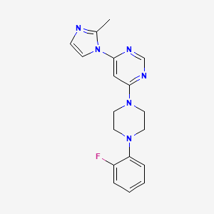 molecular formula C18H19FN6 B6442766 4-[4-(2-fluorophenyl)piperazin-1-yl]-6-(2-methyl-1H-imidazol-1-yl)pyrimidine CAS No. 2549036-70-4