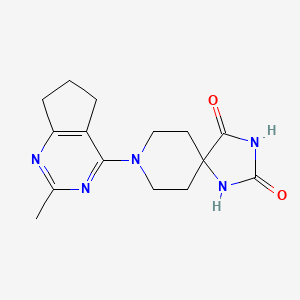 8-{2-methyl-5H,6H,7H-cyclopenta[d]pyrimidin-4-yl}-1,3,8-triazaspiro[4.5]decane-2,4-dione