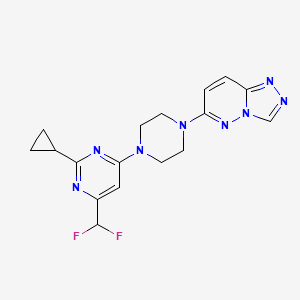 molecular formula C17H18F2N8 B6442848 2-cyclopropyl-4-(difluoromethyl)-6-(4-{[1,2,4]triazolo[4,3-b]pyridazin-6-yl}piperazin-1-yl)pyrimidine CAS No. 2640951-25-1