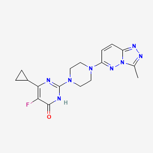 molecular formula C17H19FN8O B6442852 6-cyclopropyl-5-fluoro-2-(4-{3-methyl-[1,2,4]triazolo[4,3-b]pyridazin-6-yl}piperazin-1-yl)-3,4-dihydropyrimidin-4-one CAS No. 2548990-08-3