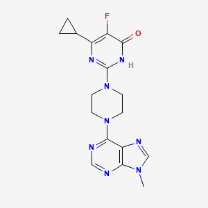 6-cyclopropyl-5-fluoro-2-[4-(9-methyl-9H-purin-6-yl)piperazin-1-yl]-3,4-dihydropyrimidin-4-one