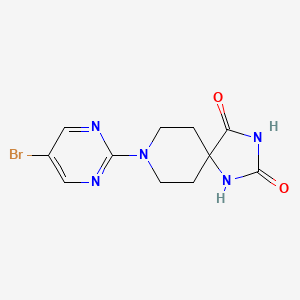molecular formula C11H12BrN5O2 B6442909 8-(5-bromopyrimidin-2-yl)-1,3,8-triazaspiro[4.5]decane-2,4-dione CAS No. 2549004-71-7