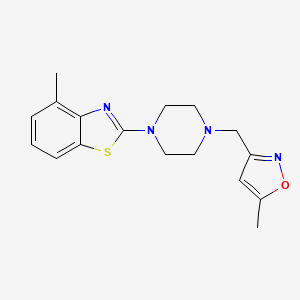 molecular formula C17H20N4OS B6442926 4-methyl-2-{4-[(5-methyl-1,2-oxazol-3-yl)methyl]piperazin-1-yl}-1,3-benzothiazole CAS No. 2640949-36-4