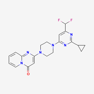 molecular formula C20H20F2N6O B6442942 2-{4-[2-cyclopropyl-6-(difluoromethyl)pyrimidin-4-yl]piperazin-1-yl}-4H-pyrido[1,2-a]pyrimidin-4-one CAS No. 2640898-14-0