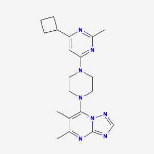 molecular formula C20H26N8 B6442952 4-cyclobutyl-6-(4-{5,6-dimethyl-[1,2,4]triazolo[1,5-a]pyrimidin-7-yl}piperazin-1-yl)-2-methylpyrimidine CAS No. 2549019-18-1