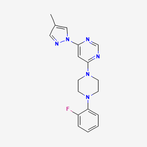 molecular formula C18H19FN6 B6442960 4-[4-(2-fluorophenyl)piperazin-1-yl]-6-(4-methyl-1H-pyrazol-1-yl)pyrimidine CAS No. 2548990-20-9