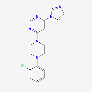 molecular formula C17H17ClN6 B6443003 4-[4-(2-chlorophenyl)piperazin-1-yl]-6-(1H-imidazol-1-yl)pyrimidine CAS No. 2640952-92-5