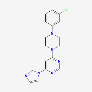molecular formula C17H17ClN6 B6443009 4-[4-(3-chlorophenyl)piperazin-1-yl]-6-(1H-imidazol-1-yl)pyrimidine CAS No. 2640867-09-8