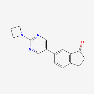 molecular formula C16H15N3O B6443014 6-[2-(azetidin-1-yl)pyrimidin-5-yl]-2,3-dihydro-1H-inden-1-one CAS No. 2640935-86-8