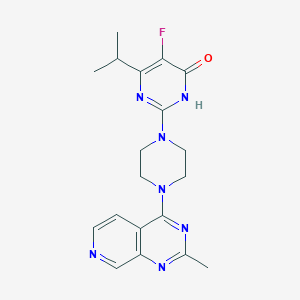 molecular formula C19H22FN7O B6443020 5-fluoro-2-(4-{2-methylpyrido[3,4-d]pyrimidin-4-yl}piperazin-1-yl)-6-(propan-2-yl)-3,4-dihydropyrimidin-4-one CAS No. 2549064-75-5