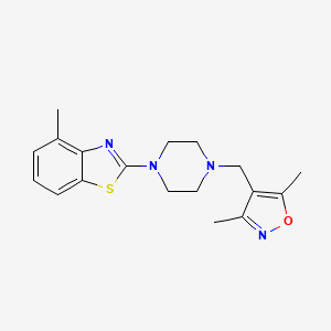 molecular formula C18H22N4OS B6443051 2-{4-[(3,5-dimethyl-1,2-oxazol-4-yl)methyl]piperazin-1-yl}-4-methyl-1,3-benzothiazole CAS No. 2640888-65-7