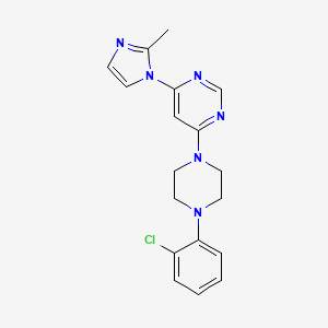 molecular formula C18H19ClN6 B6443062 4-[4-(2-chlorophenyl)piperazin-1-yl]-6-(2-methyl-1H-imidazol-1-yl)pyrimidine CAS No. 2548977-65-5