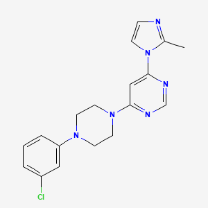 4-[4-(3-chlorophenyl)piperazin-1-yl]-6-(2-methyl-1H-imidazol-1-yl)pyrimidine