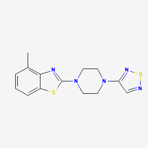 molecular formula C14H15N5S2 B6443094 4-methyl-2-[4-(1,2,5-thiadiazol-3-yl)piperazin-1-yl]-1,3-benzothiazole CAS No. 2640822-50-8