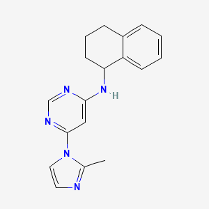 molecular formula C18H19N5 B6443104 6-(2-methyl-1H-imidazol-1-yl)-N-(1,2,3,4-tetrahydronaphthalen-1-yl)pyrimidin-4-amine CAS No. 2549000-15-7