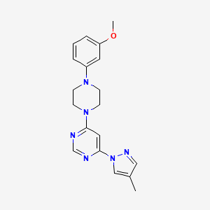 molecular formula C19H22N6O B6443173 4-[4-(3-methoxyphenyl)piperazin-1-yl]-6-(4-methyl-1H-pyrazol-1-yl)pyrimidine CAS No. 2549043-22-1