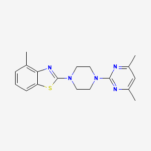 molecular formula C18H21N5S B6443177 2-[4-(4,6-dimethylpyrimidin-2-yl)piperazin-1-yl]-4-methyl-1,3-benzothiazole CAS No. 2640970-56-3