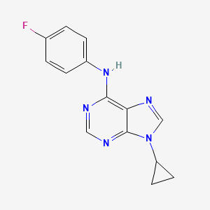 molecular formula C14H12FN5 B6443180 9-cyclopropyl-N-(4-fluorophenyl)-9H-purin-6-amine CAS No. 2640903-96-2