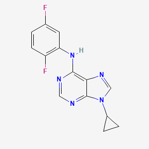 molecular formula C14H11F2N5 B6443230 9-cyclopropyl-N-(2,5-difluorophenyl)-9H-purin-6-amine CAS No. 2640889-39-8