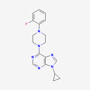 molecular formula C18H19FN6 B6443236 9-cyclopropyl-6-[4-(2-fluorophenyl)piperazin-1-yl]-9H-purine CAS No. 2640948-52-1