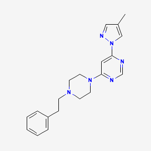molecular formula C20H24N6 B6443248 4-(4-methyl-1H-pyrazol-1-yl)-6-[4-(2-phenylethyl)piperazin-1-yl]pyrimidine CAS No. 2549019-52-3