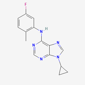 molecular formula C15H14FN5 B6443262 9-cyclopropyl-N-(5-fluoro-2-methylphenyl)-9H-purin-6-amine CAS No. 2640866-07-3