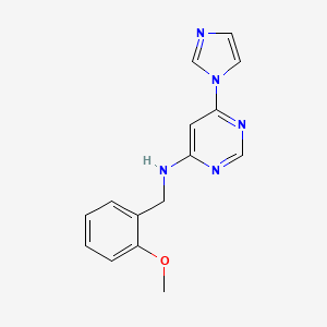 molecular formula C15H15N5O B6443281 6-(1H-imidazol-1-yl)-N-[(2-methoxyphenyl)methyl]pyrimidin-4-amine CAS No. 2640866-19-7