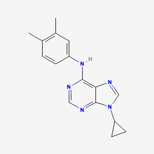 molecular formula C16H17N5 B6443288 9-cyclopropyl-N-(3,4-dimethylphenyl)-9H-purin-6-amine CAS No. 2640944-81-4