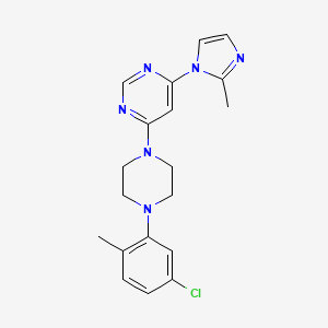 molecular formula C19H21ClN6 B6443300 4-[4-(5-chloro-2-methylphenyl)piperazin-1-yl]-6-(2-methyl-1H-imidazol-1-yl)pyrimidine CAS No. 2549043-76-5